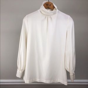 Vintage gathered front (ruched) pearly blouse